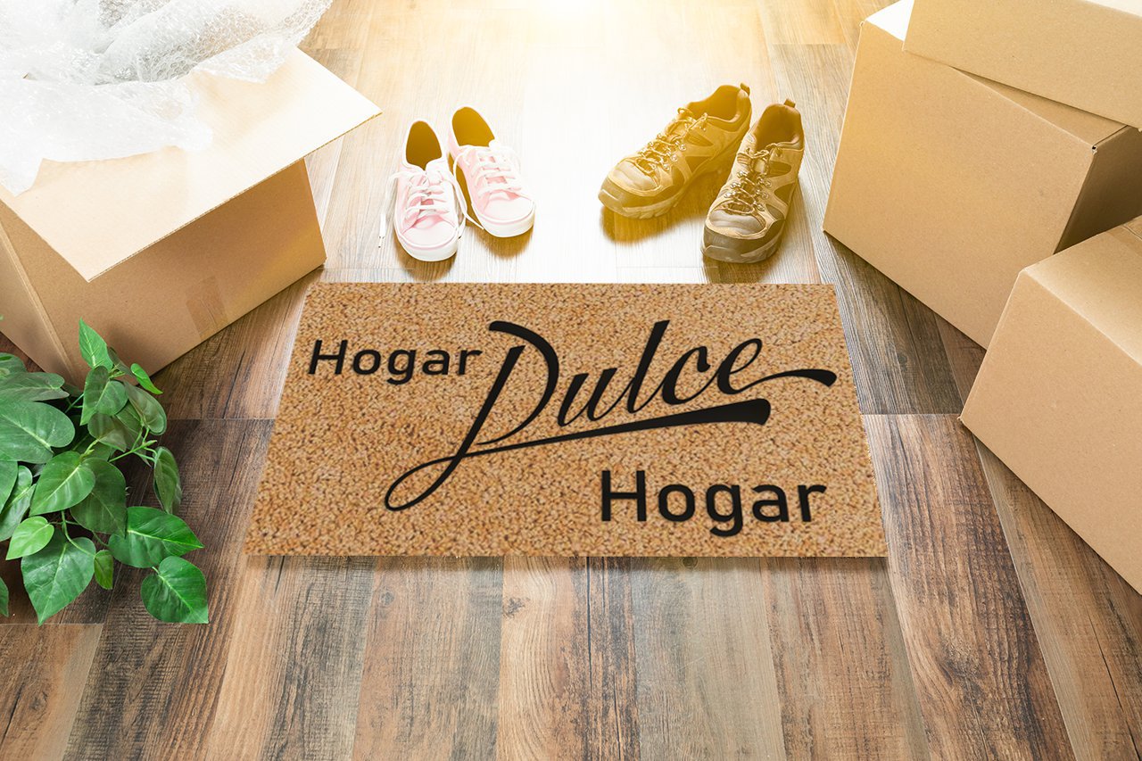 Home Sweet Home Welcome Mat, Moving Boxes